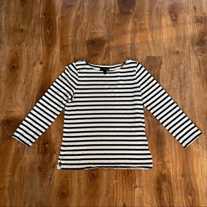 Jcrew boat neck Breton stripe navy and white tee